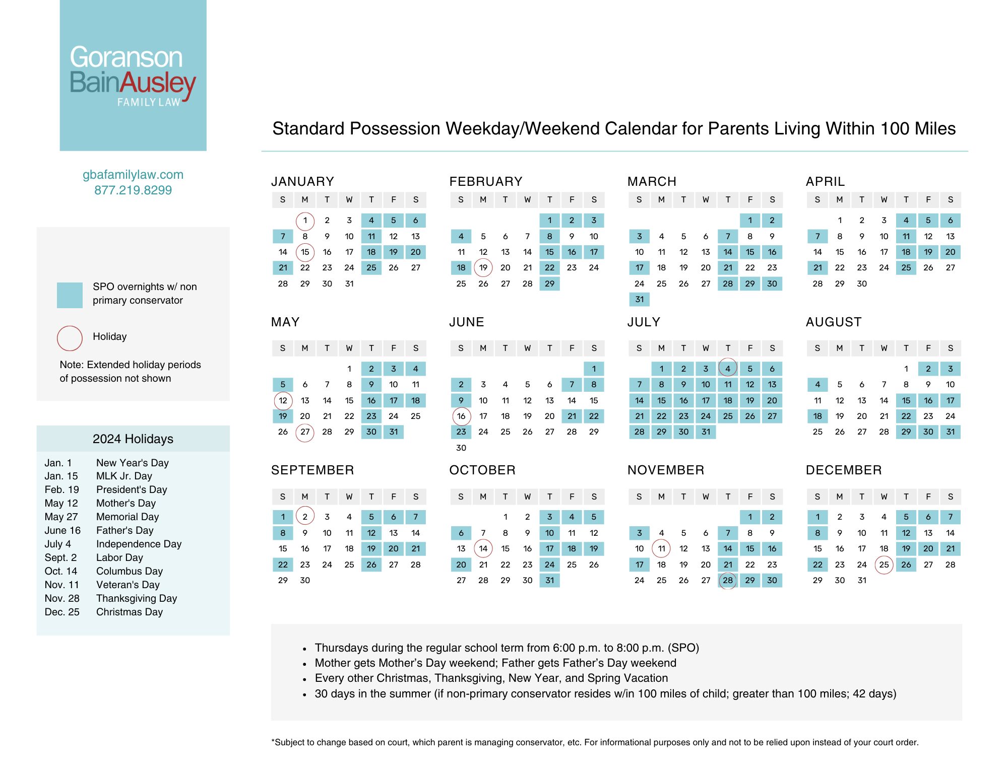 Texas Standard Visitation Calendar 2025 Spring Break - Winny Kariotta