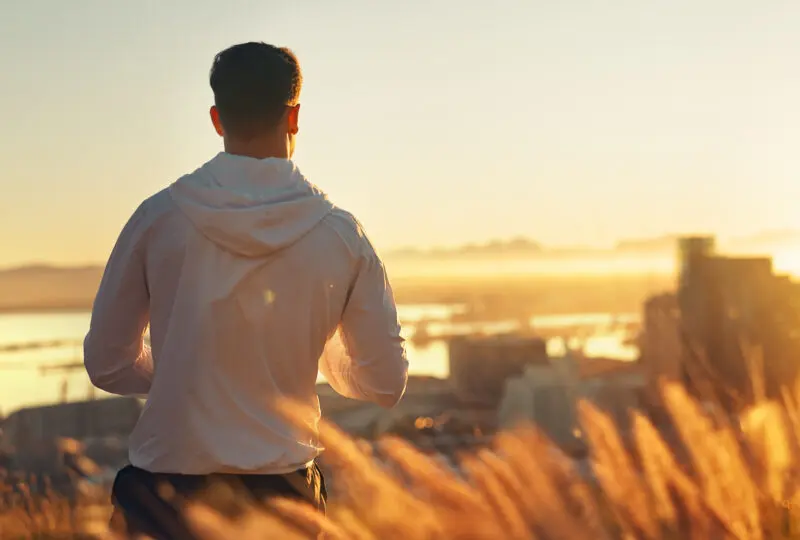 man looking out into the distance