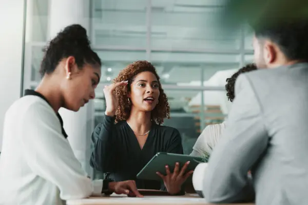 lawyers and their clients in a joint meeting