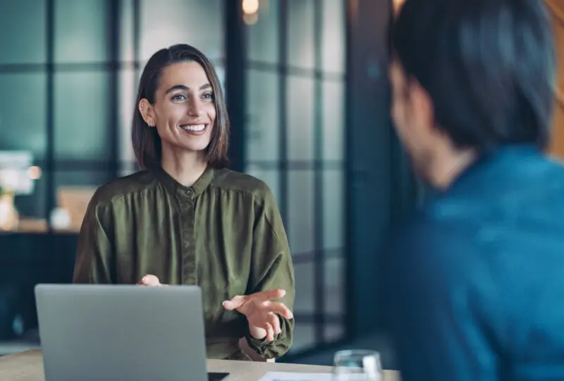 woman meeting with client in an office