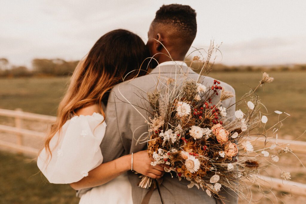 Couple on their wedding day