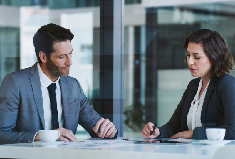 two attorneys in a meeting
