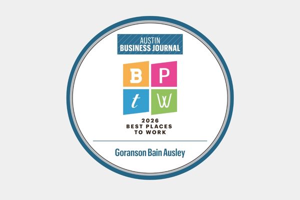 Goranson Bain Ausley, Best Places to Work in Austin, 2026 Austin Business Journal