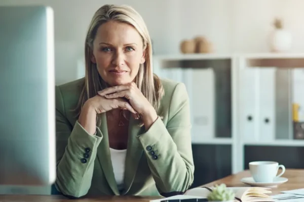 business woman at her desk